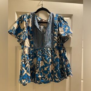 Knox Rose Blue Paisley Shirt